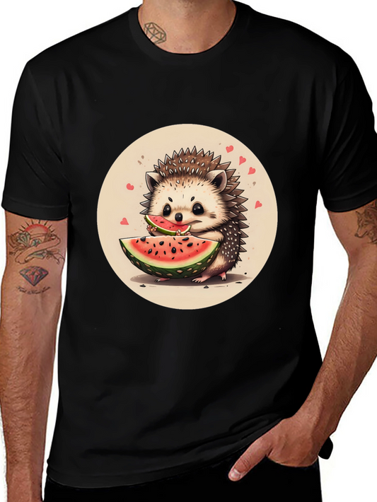 Cute Hedgehog Watermelon Graphic Tee