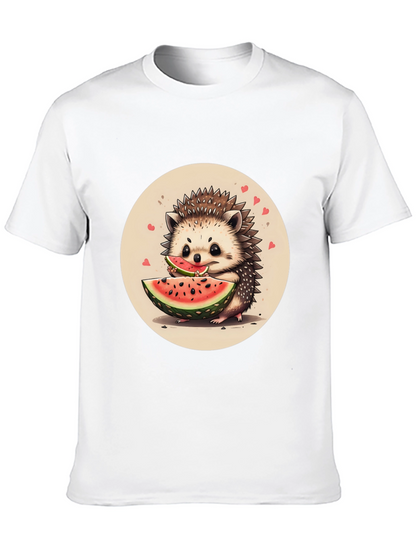 Cute Hedgehog Watermelon Graphic Tee