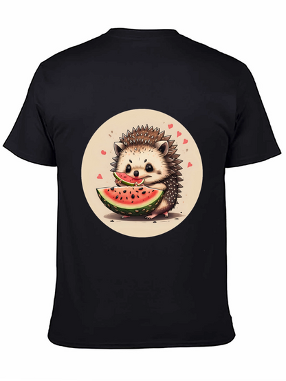 Cute Hedgehog Watermelon Graphic Tee