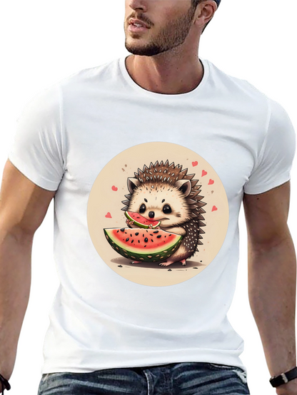 Cute Hedgehog Watermelon Graphic Tee