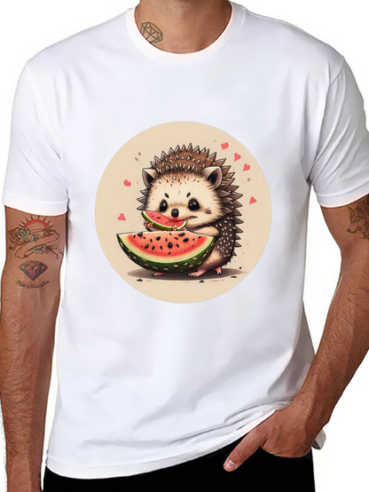 Cute Hedgehog Watermelon Graphic Tee