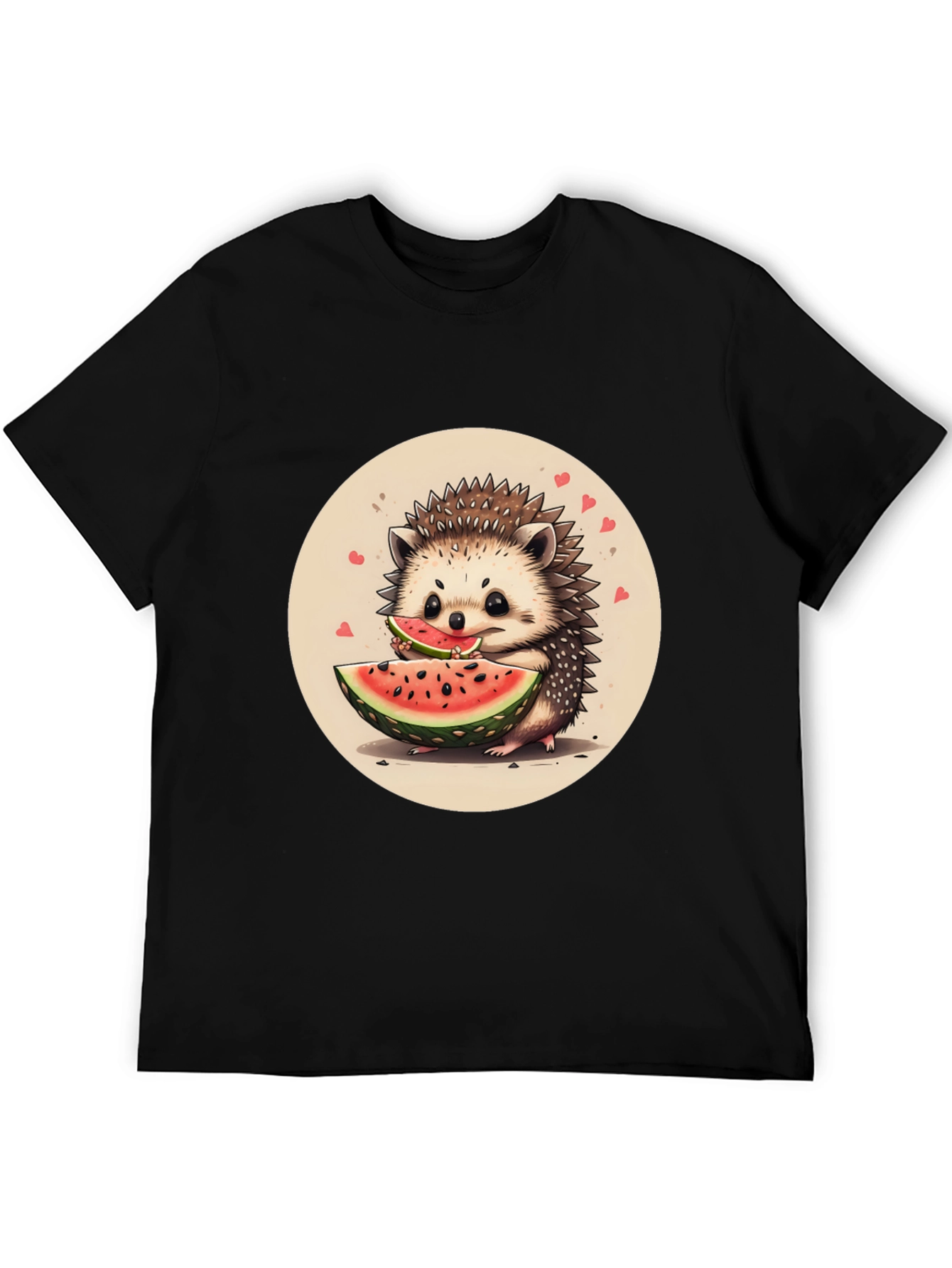 Cute Hedgehog Watermelon Graphic Tee