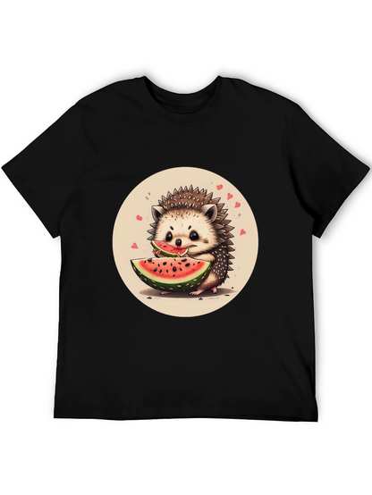 Cute Hedgehog Watermelon Graphic Tee