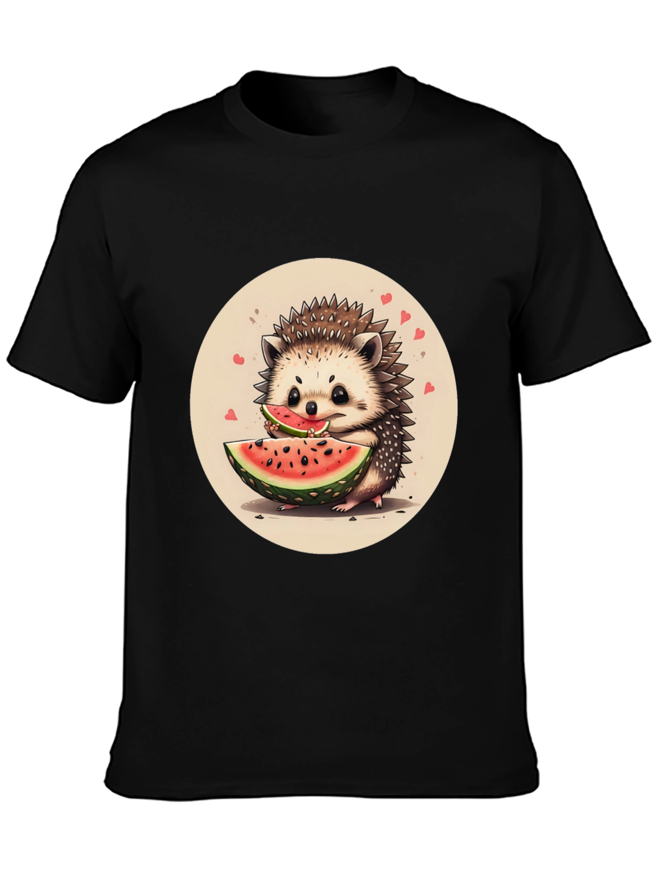 Cute Hedgehog Watermelon Graphic Tee