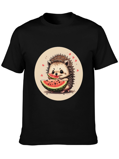 Cute Hedgehog Watermelon Graphic Tee