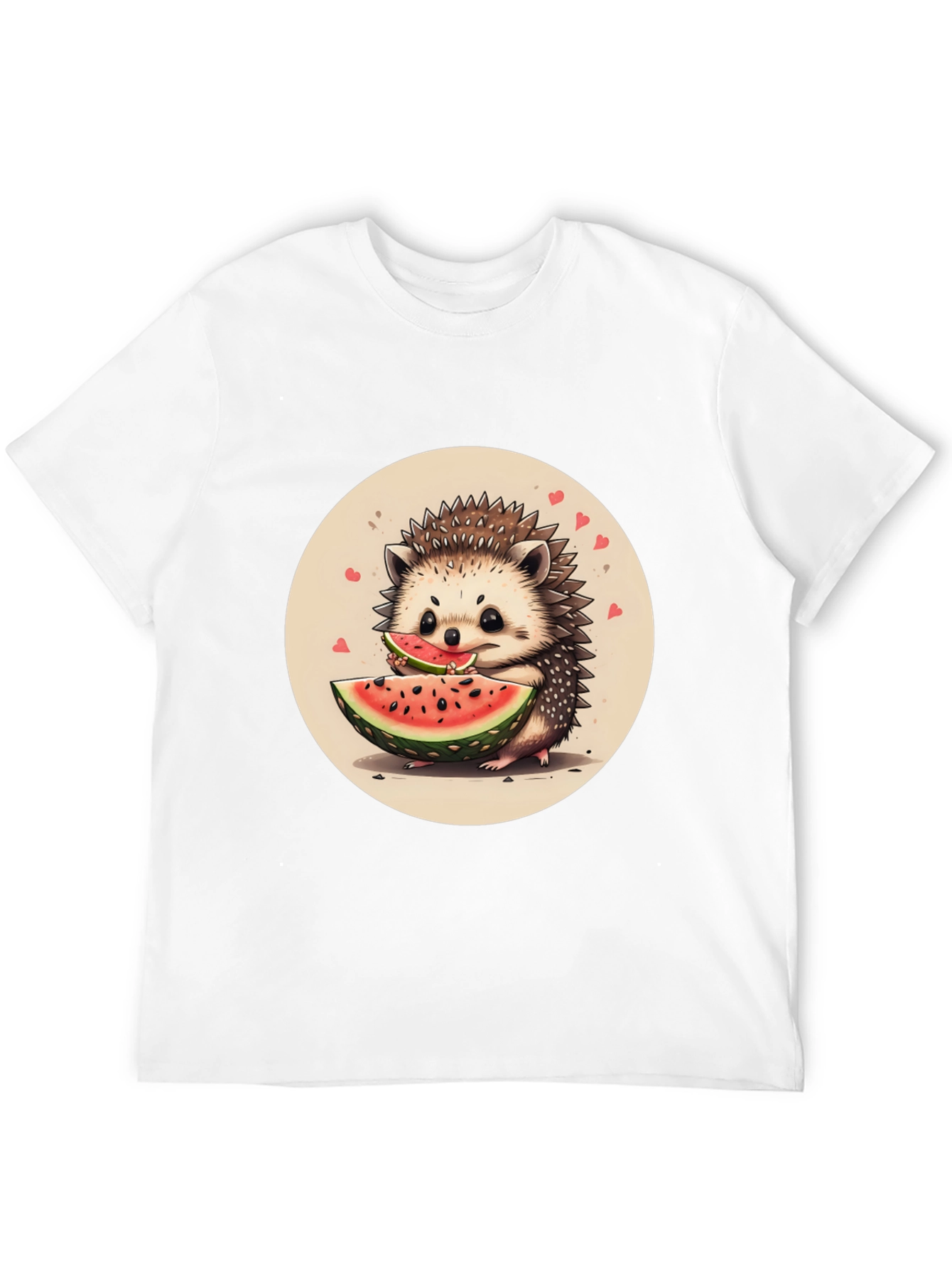 Cute Hedgehog Watermelon Graphic Tee