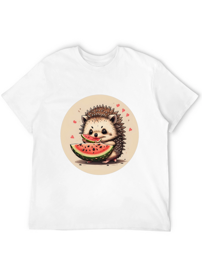 Cute Hedgehog Watermelon Graphic Tee