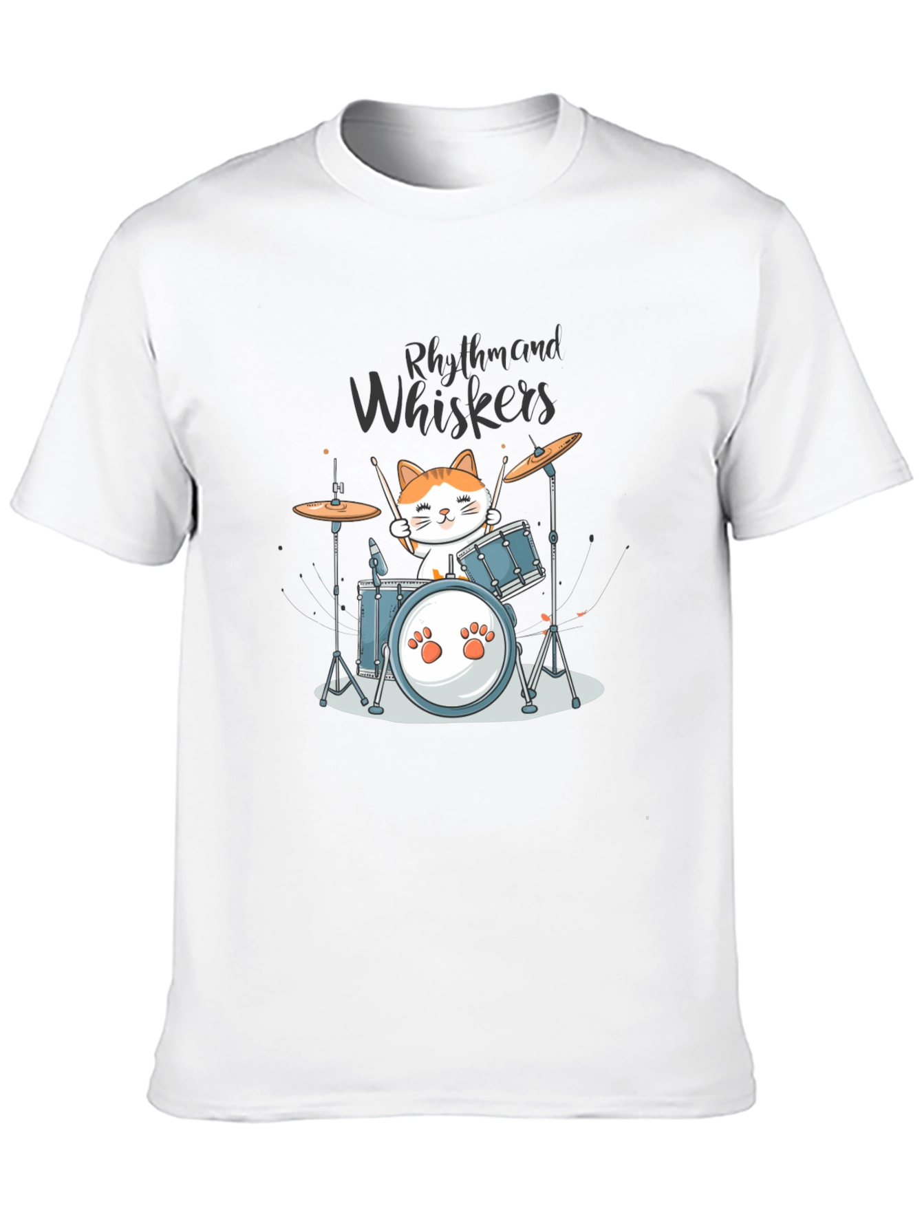 Rhythm and Whiskers Cat Drummer T-Shirt