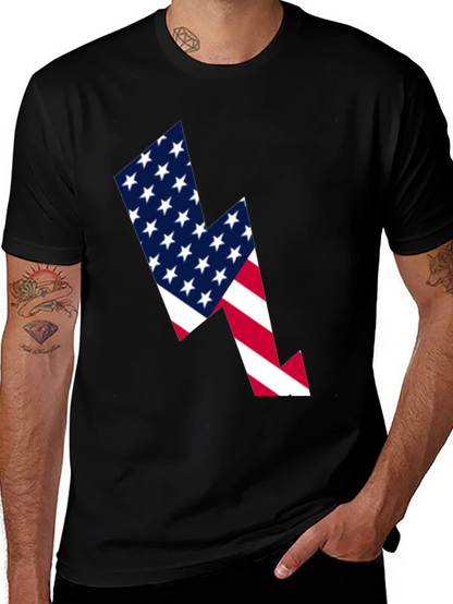 American Flag Lightning Bolt Graphic Tee