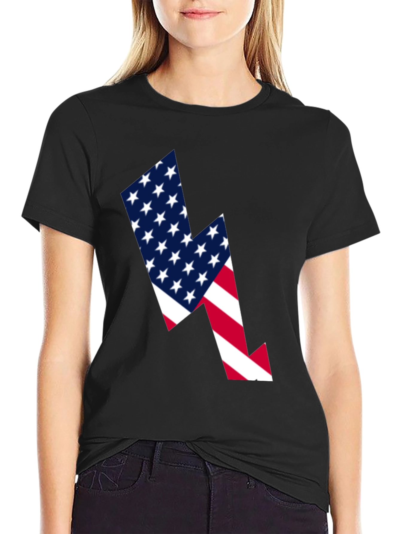American Flag Lightning Bolt Graphic Tee
