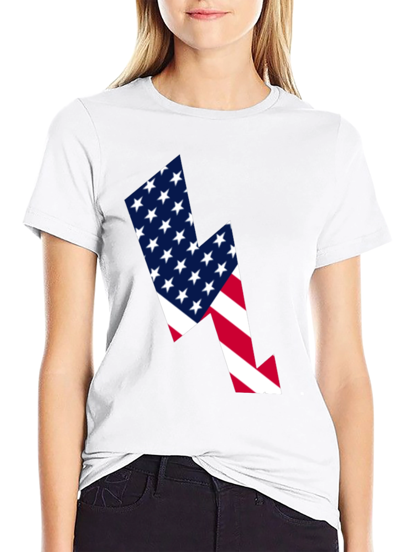 American Flag Lightning Bolt Graphic Tee