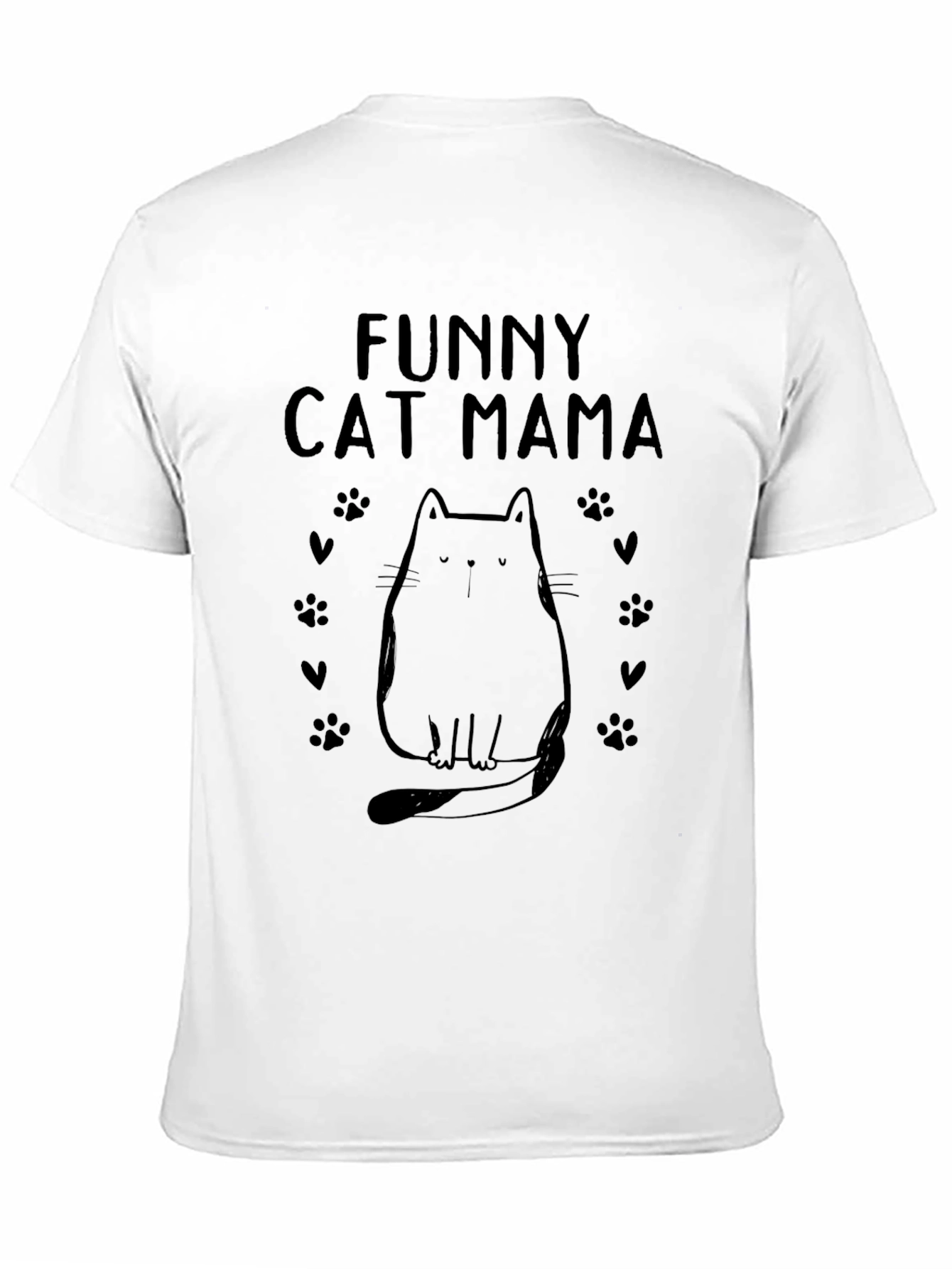 Funny Cat Mama Graphic Tee - Black Cotton Shirt