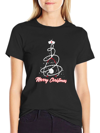 Medical Christmas T-Shirt - Nurse Stethoscope Holiday Tee