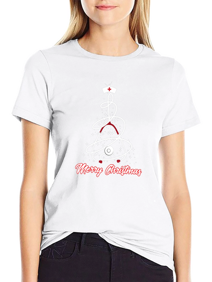Medical Christmas T-Shirt - Nurse Stethoscope Holiday Tee