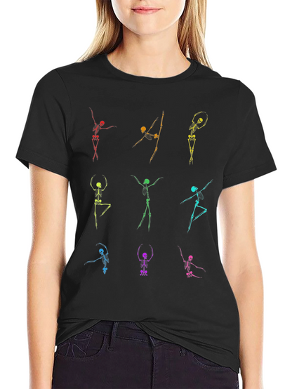 Dancing Skeleton T-Shirt - Black Cotton Tee