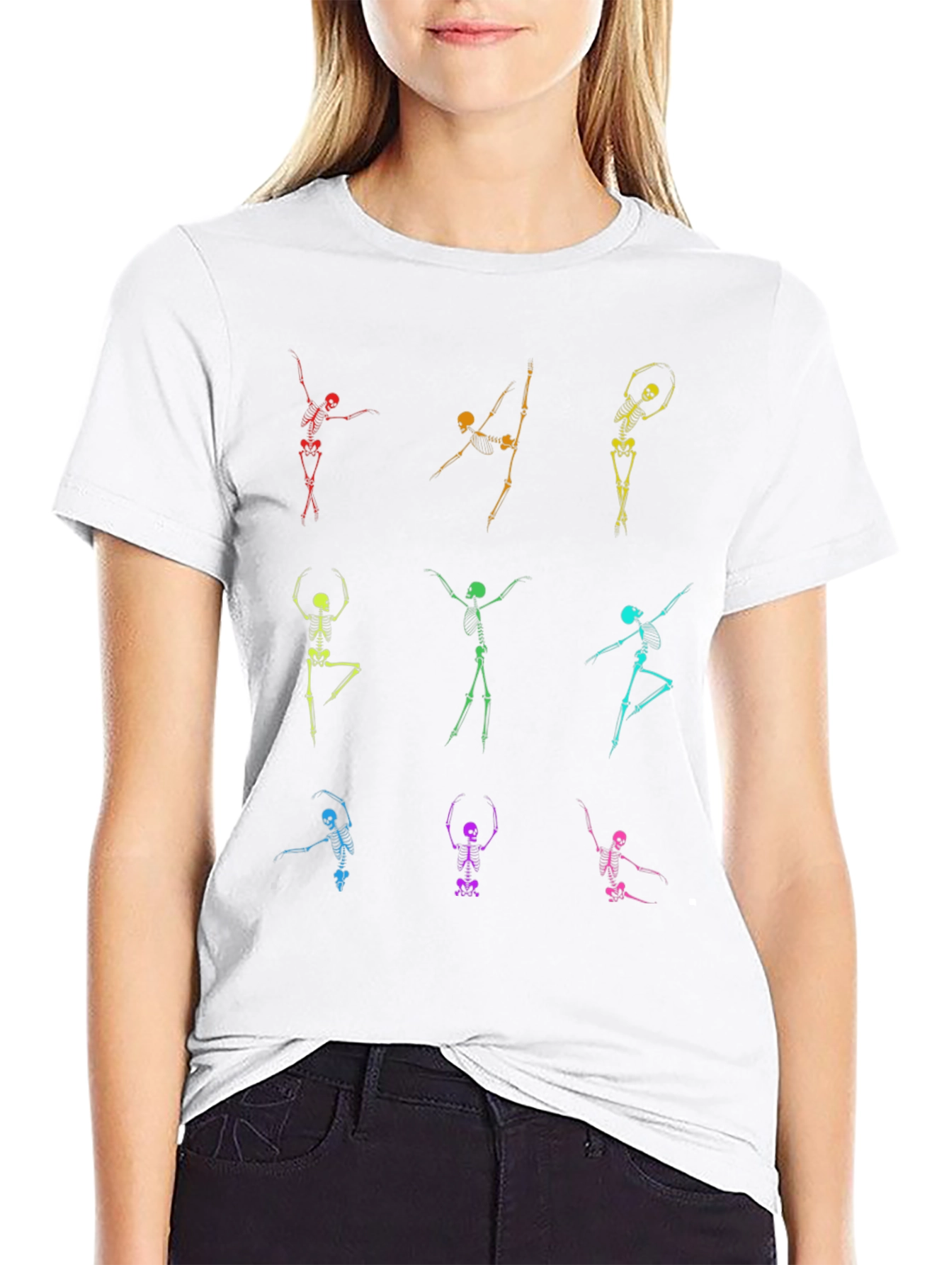 Dancing Skeleton T-Shirt - Black Cotton Tee