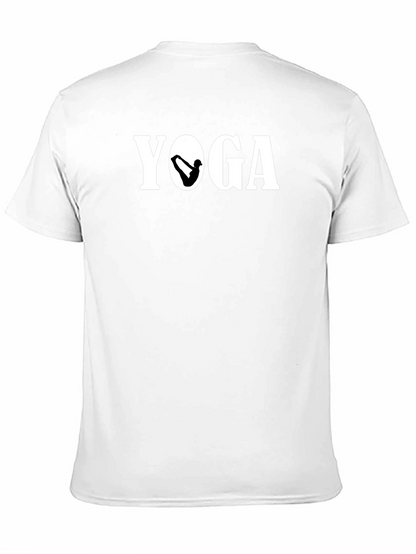 Yoga Pose Graphic Black T-Shirt for Men