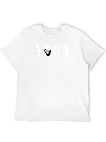 Yoga Pose Graphic Black T-Shirt for Men