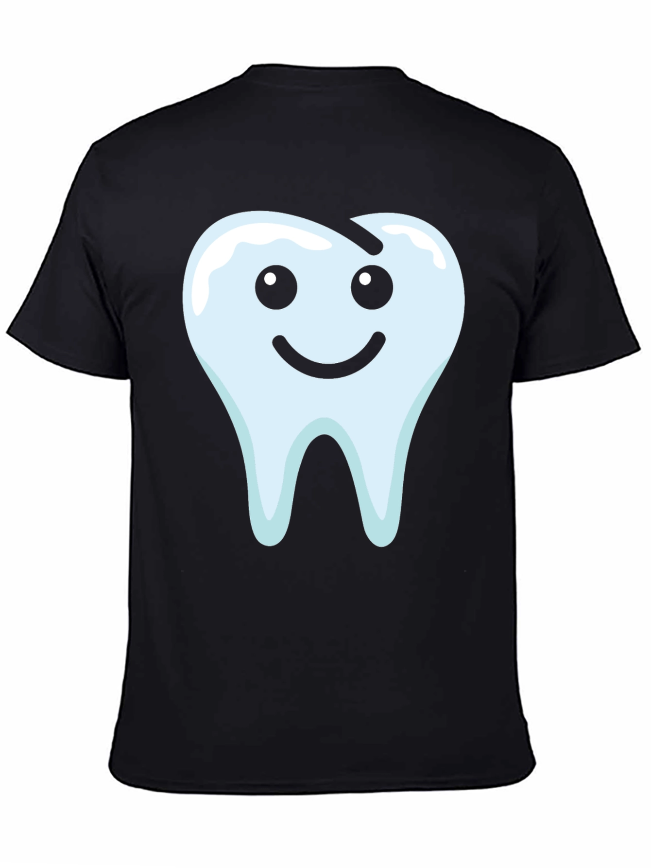 Smiley Tooth Graphic Tee - Black Cotton T-Shirt