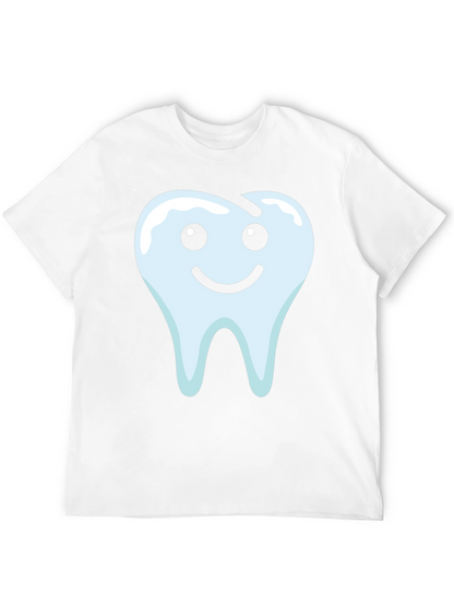 Smiley Tooth Graphic Tee - Black Cotton T-Shirt