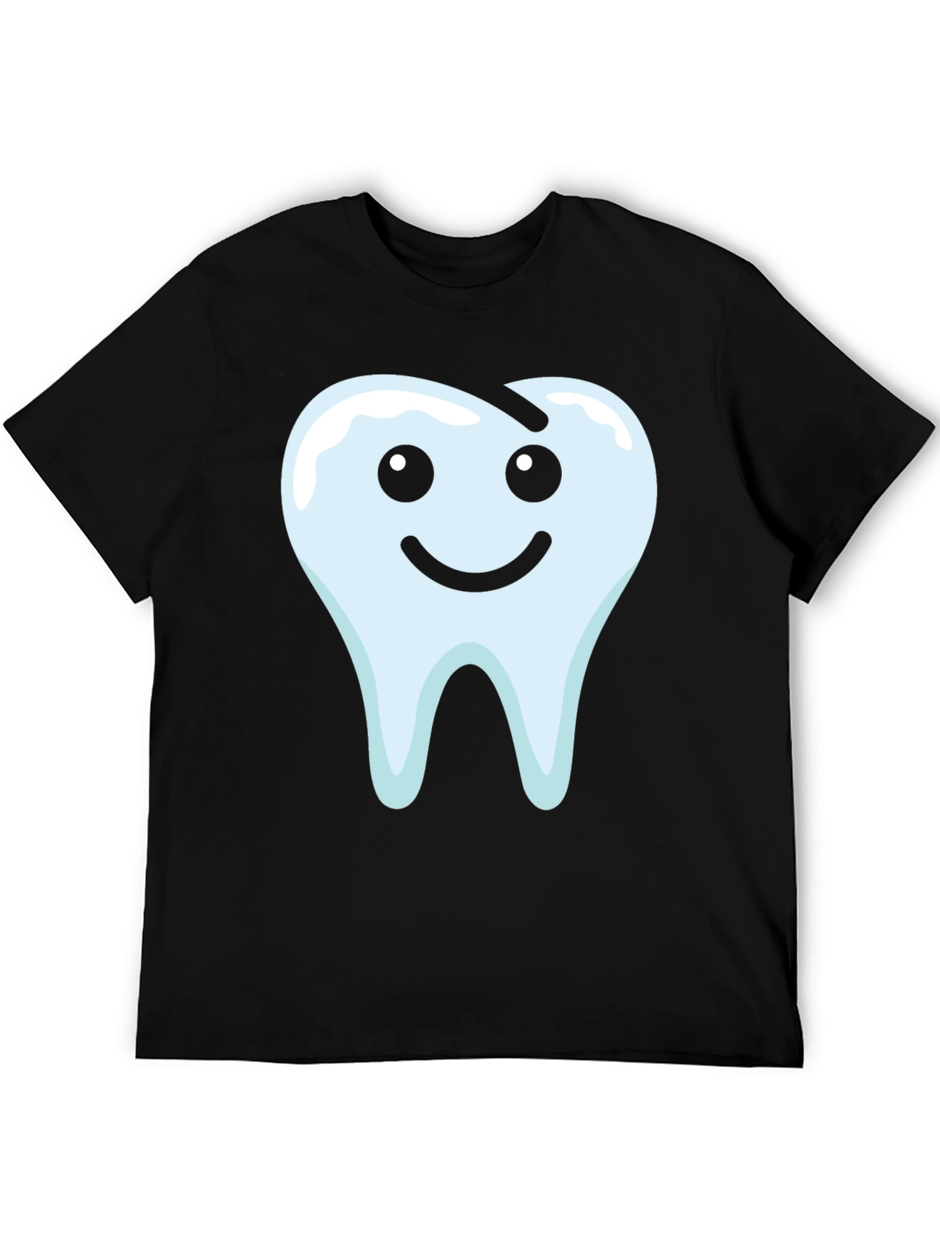 Smiley Tooth Graphic Tee - Black Cotton T-Shirt