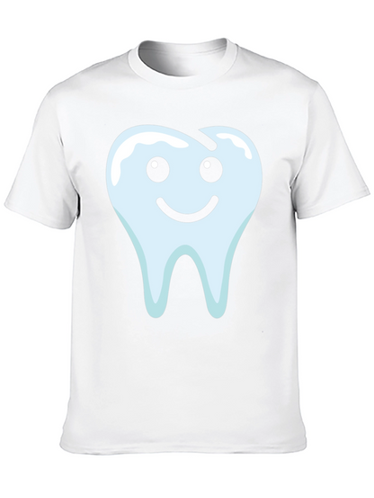 Smiley Tooth Graphic Tee - Black Cotton T-Shirt
