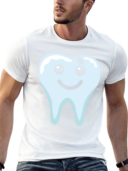 Smiley Tooth Graphic Tee - Black Cotton T-Shirt