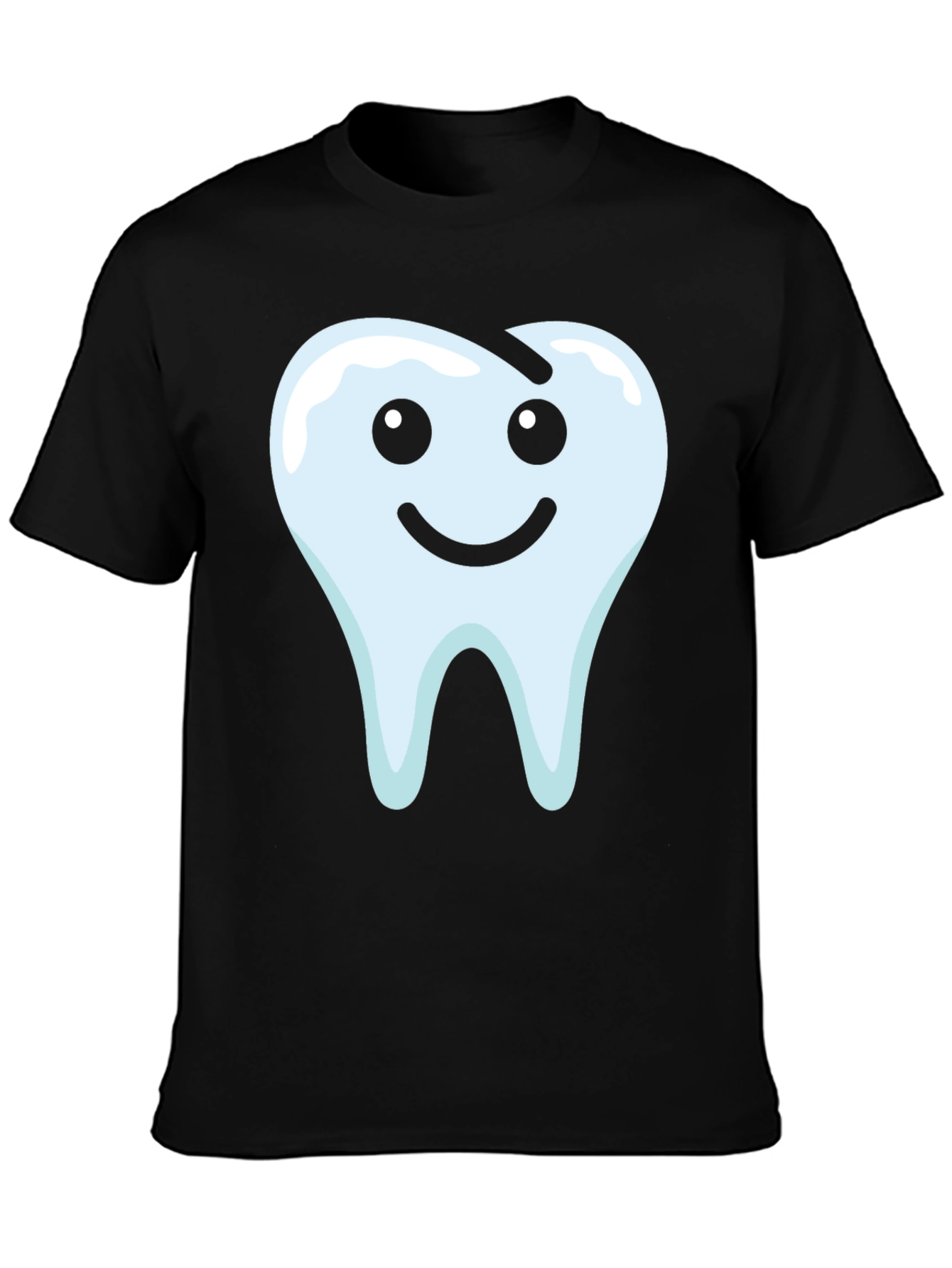 Smiley Tooth Graphic Tee - Black Cotton T-Shirt