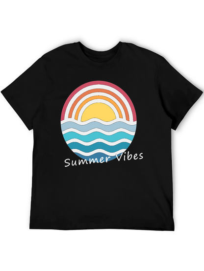 Summer Vibes Graphic Tee - Retro Sunset Design