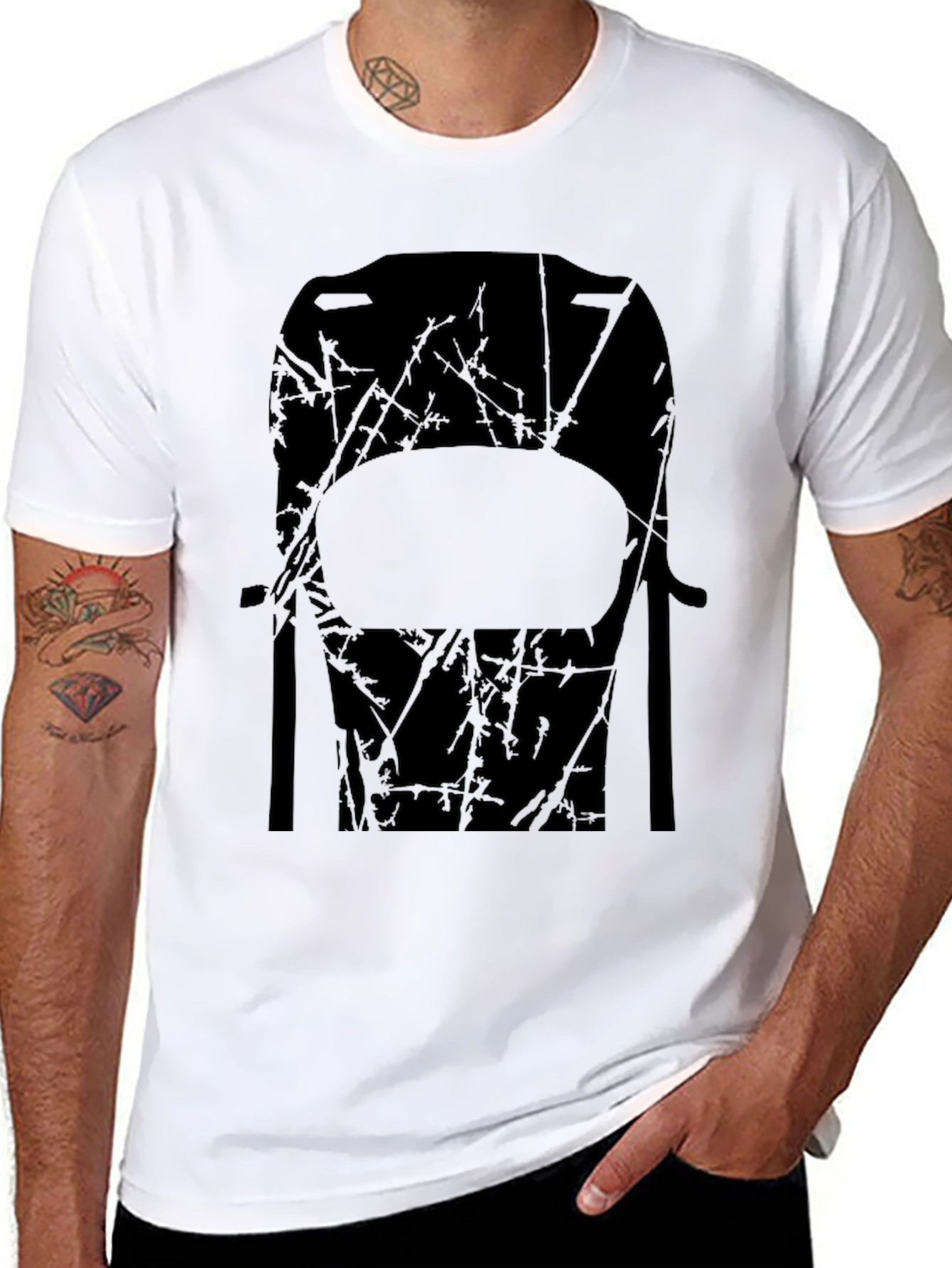 Abstract Chair Graphic Tee - Mens Black T-Shirt