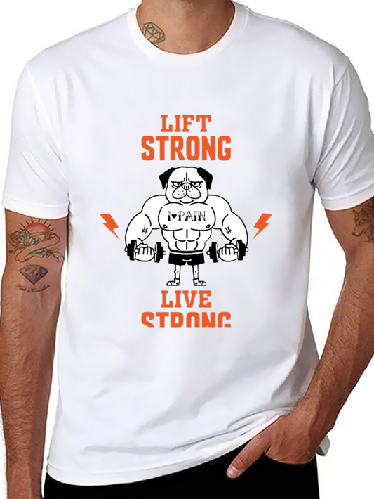 Lift Strong Live Strong Dog Graphic Tee - Black