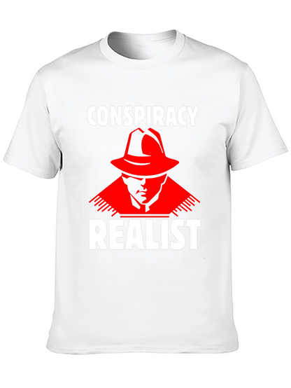Conspiracy Realist T-Shirt - Red Hat Design