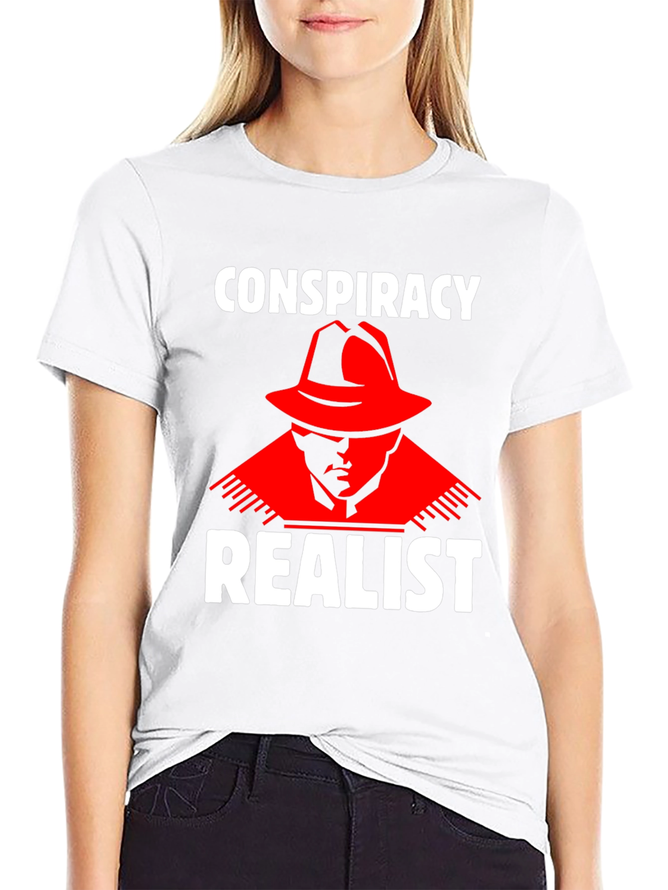 Conspiracy Realist T-Shirt - Red Hat Design