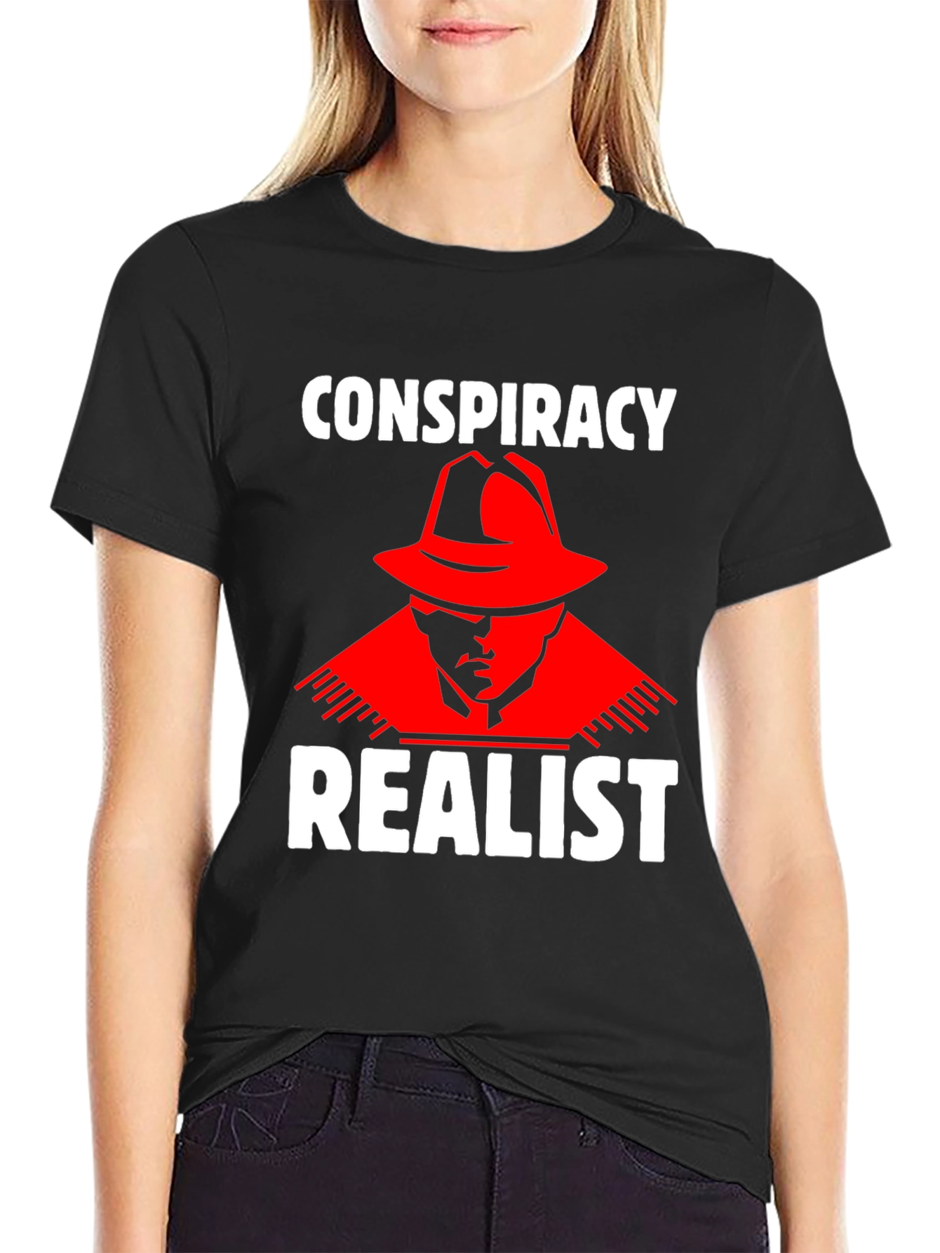 Conspiracy Realist T-Shirt - Red Hat Design