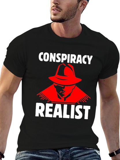 Conspiracy Realist T-Shirt - Red Hat Design