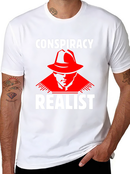 Conspiracy Realist T-Shirt - Red Hat Design