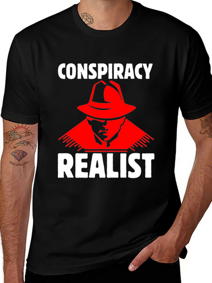 Conspiracy Realist T-Shirt - Red Hat Design