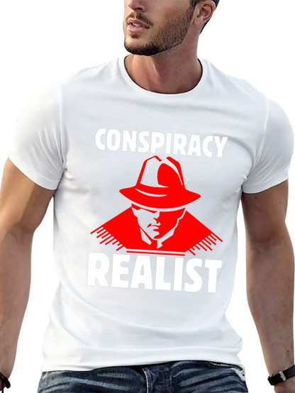 Conspiracy Realist T-Shirt - Red Hat Design