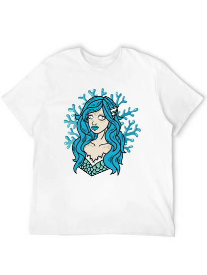 Mermaid Graphic T-Shirt - Black Cotton Tee