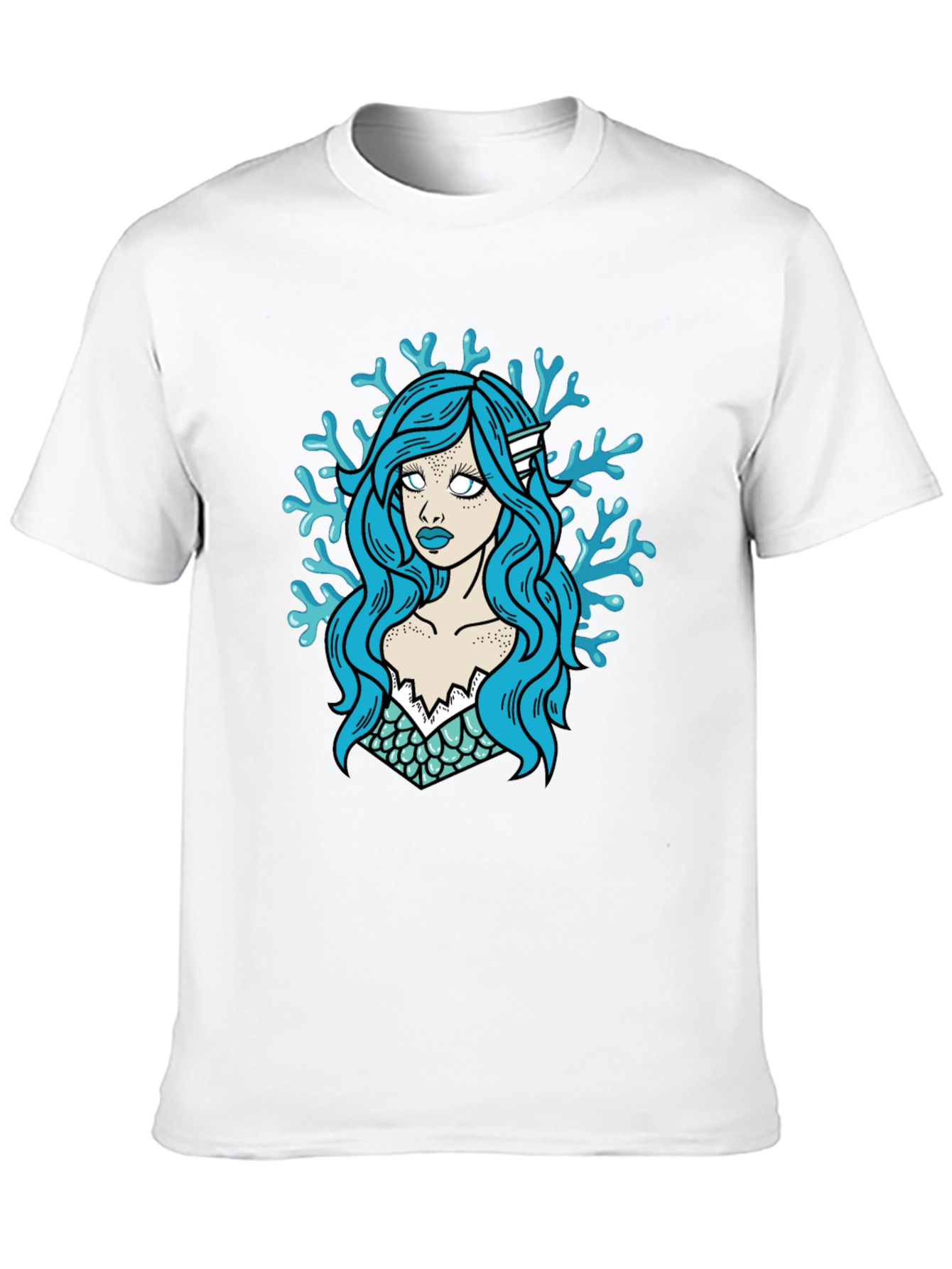 Mermaid Graphic T-Shirt - Black Cotton Tee