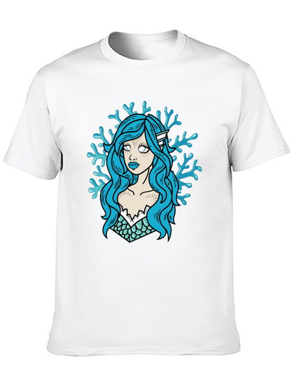 Mermaid Graphic T-Shirt - Black Cotton Tee