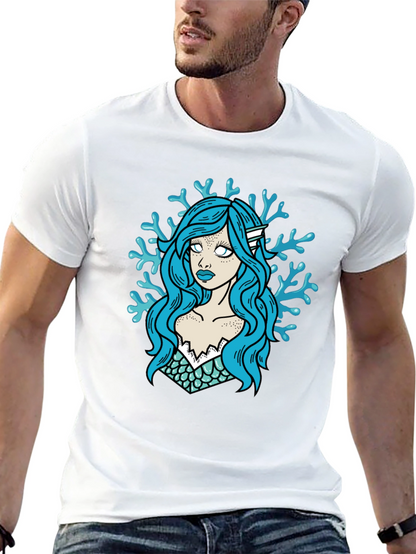 Mermaid Graphic T-Shirt - Black Cotton Tee
