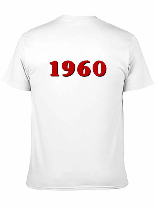 Vintage 1960 Red Print Black T-Shirt