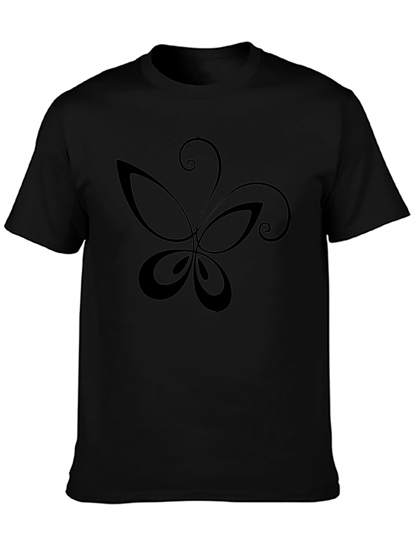 Stylish Black Butterfly Graphic T-Shirt