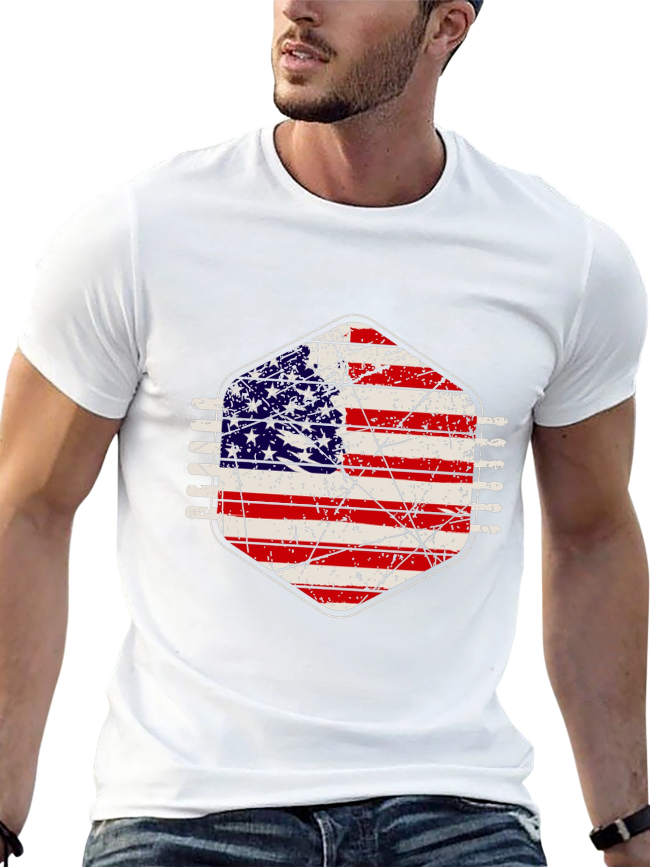 American Flag Distressed Graphic Tee