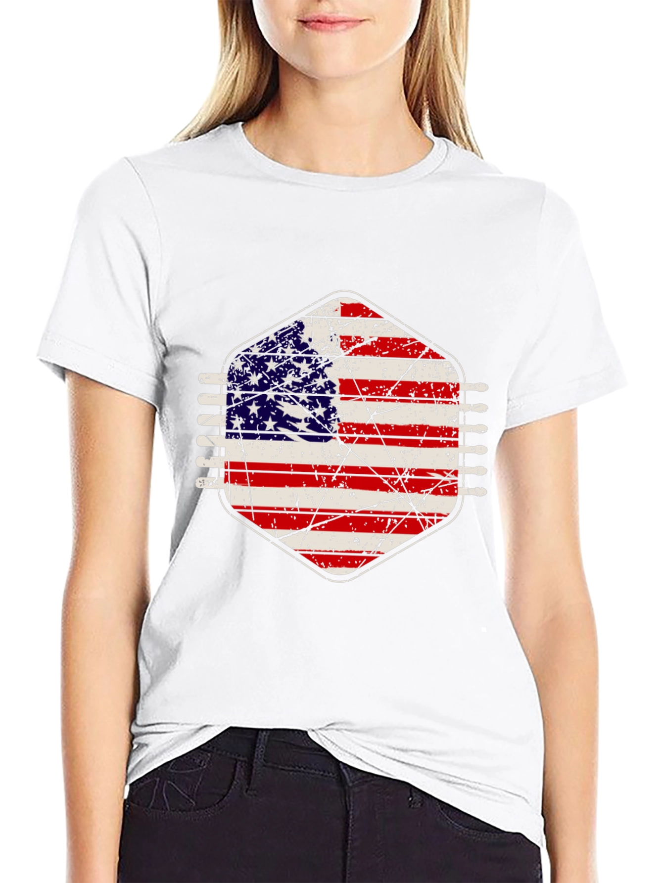 American Flag Distressed Graphic Tee
