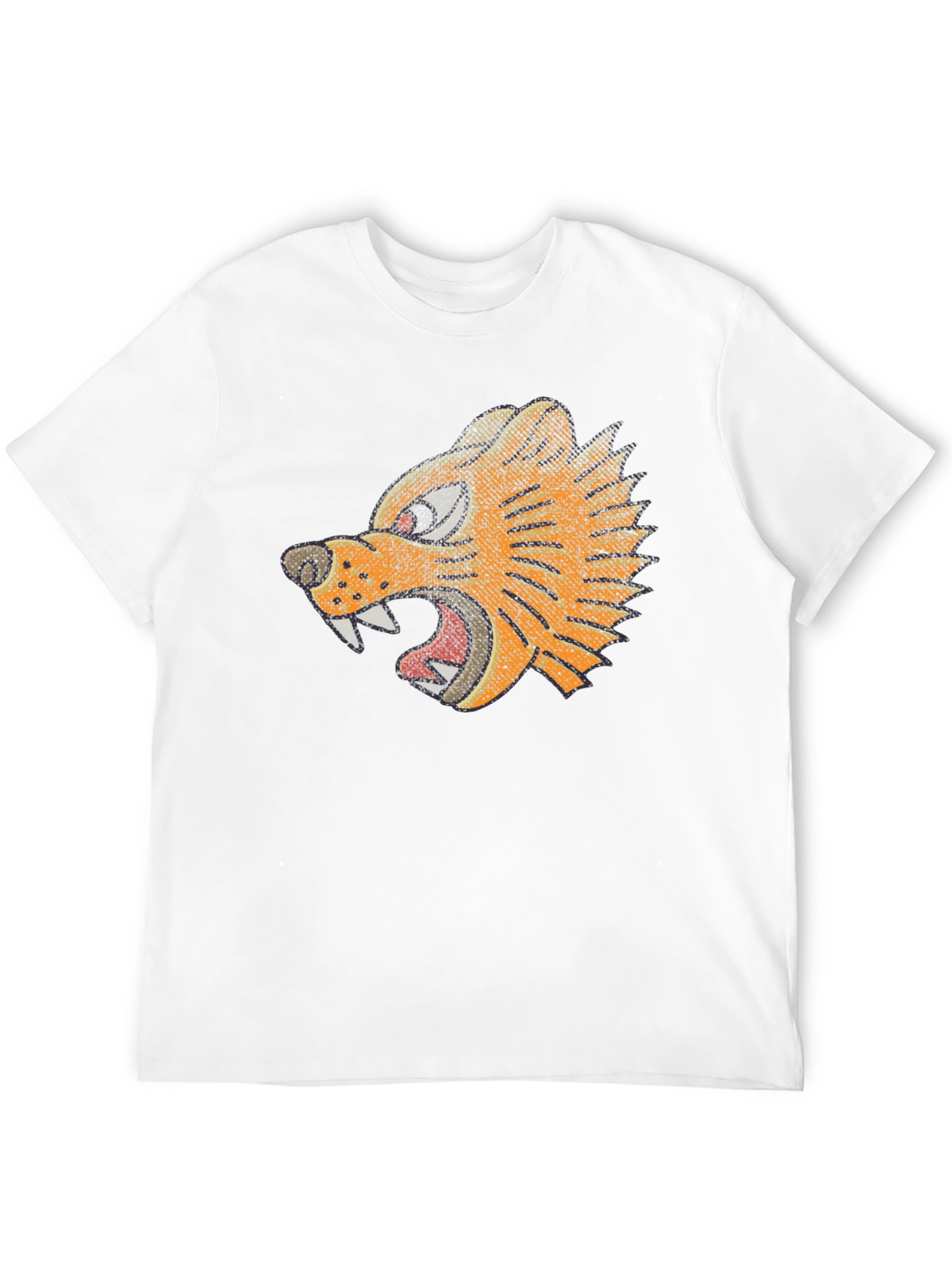 Black T-Shirt with Graphic Tiger Design