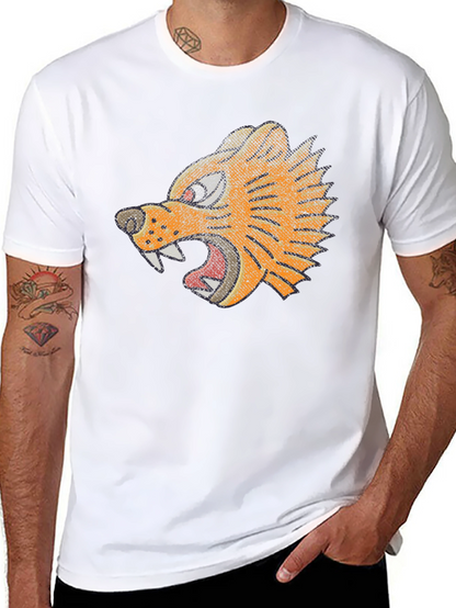 Black T-Shirt with Graphic Tiger Design