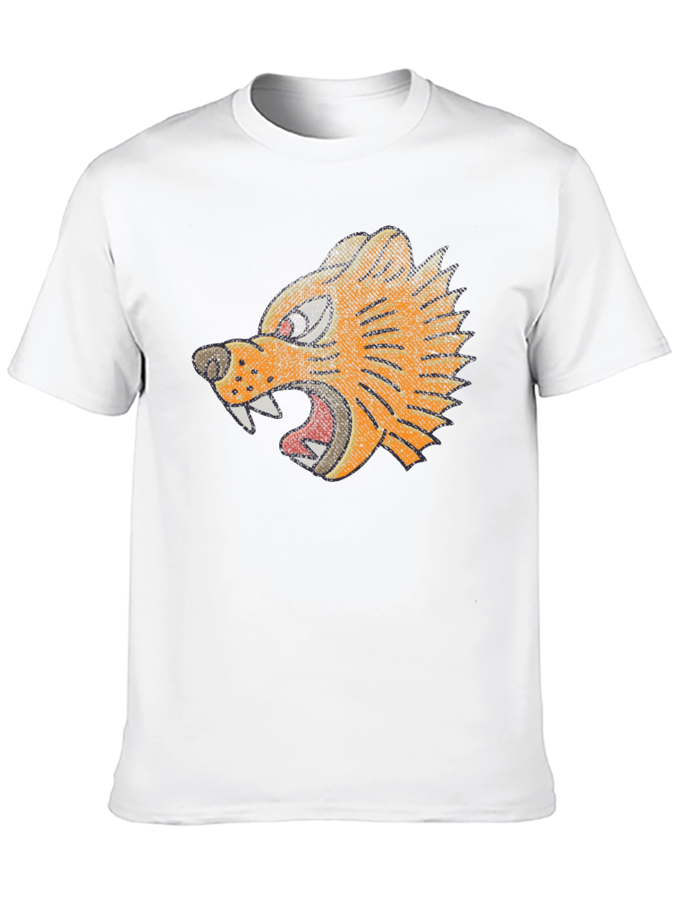 Black T-Shirt with Graphic Tiger Design