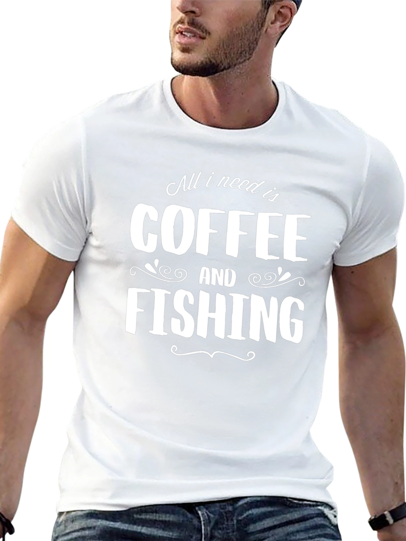 Coffee & Fishing T-Shirt - Mens Graphic Tee